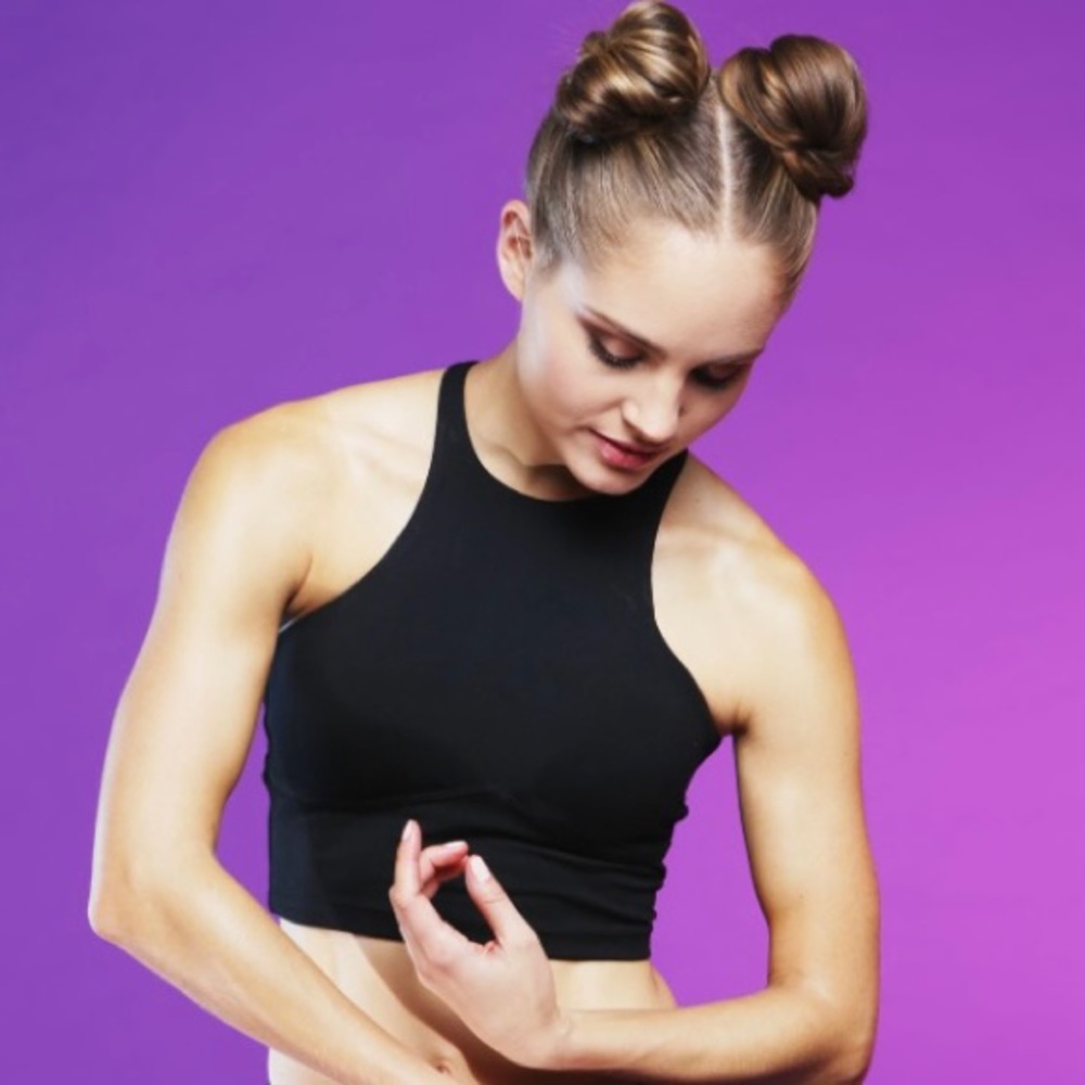 POPFLEX Active Curious Crop Top - Black
